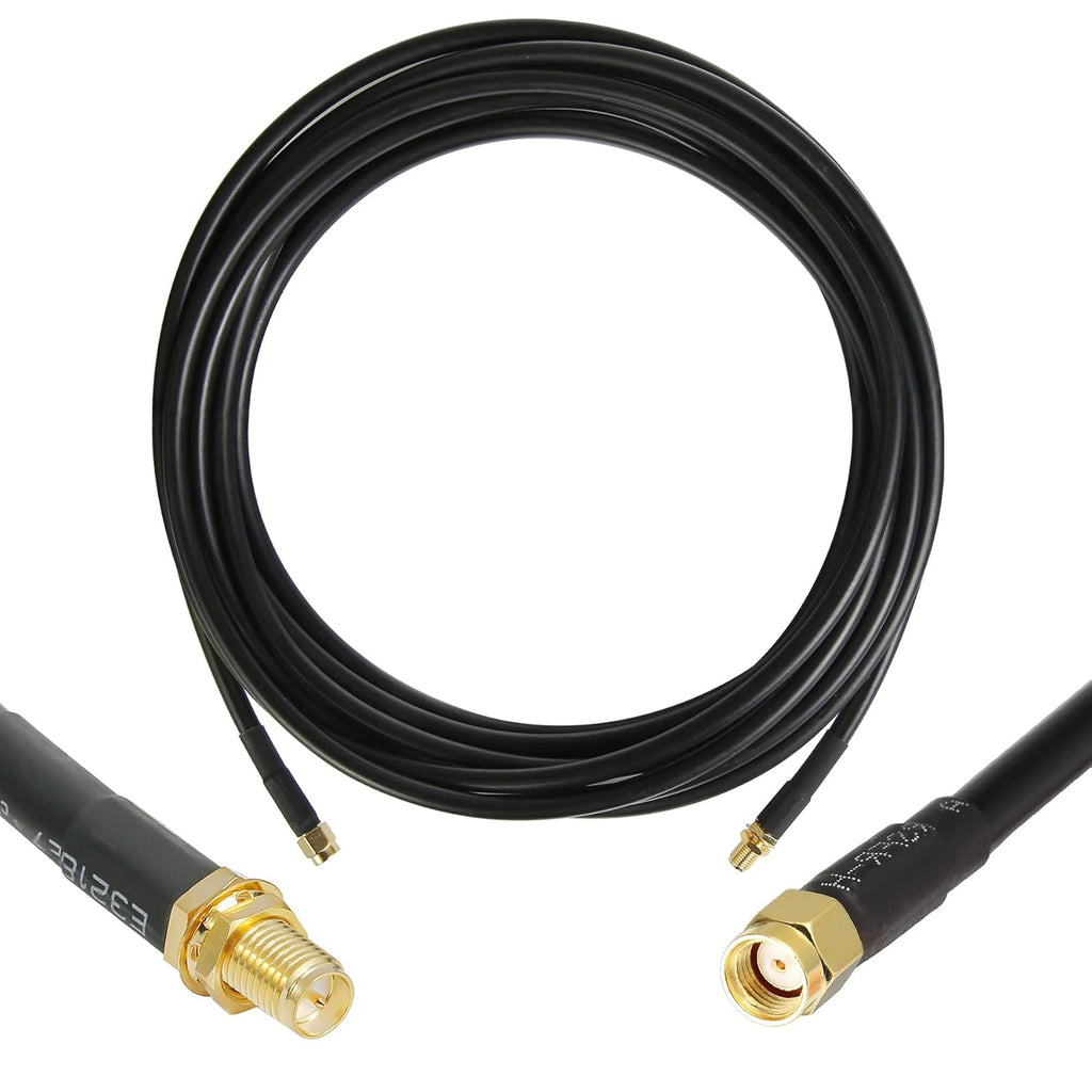 15 ft RP-SMA Male to RP-SMA Female Extension Cable, 50 Ohm Pure Copper Coax Pack of 2 P39851