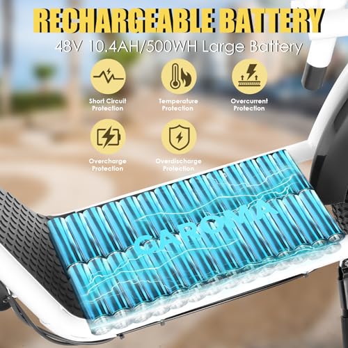500Wh Battery 30 Miles Range 20" Fat Tire 20 MPH Top Speed Foldable Electric Scooter E17616