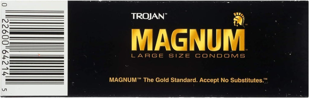 Magnum XL Size Lubricated Latex Condoms - 12 ct, Pack of 6 Z25100