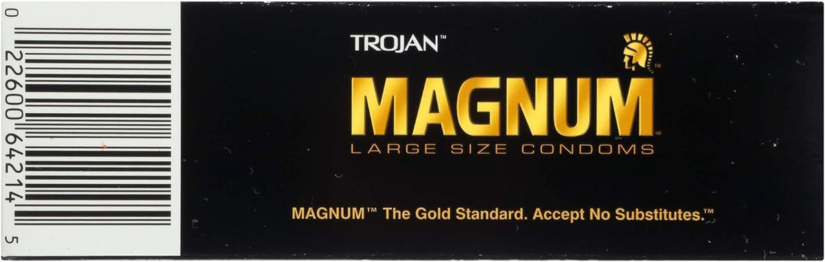 Magnum XL Size Lubricated Latex Condoms - 12 ct, Pack of 6 Z25100