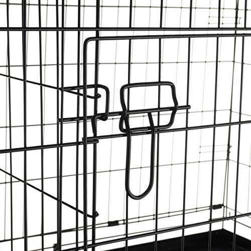 42-Inch Collapsible Dog Crate with Divider Wall Panel (Black) S60911