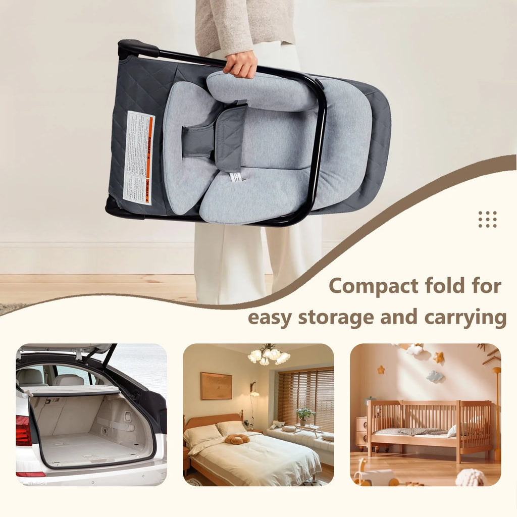 Baby Bouncer 3 in 1 Folding Rocker Seat Grey H15774