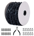 Yellow Plastic Safety Barrier Chain with 12 S-Hooks and 12 Carabiner Clips I77646