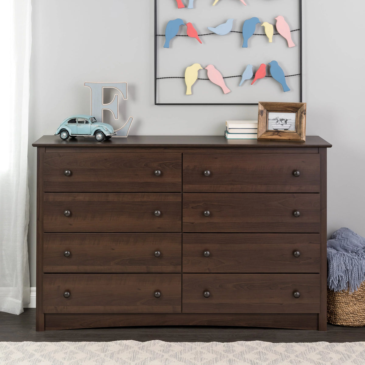 Black 8 Drawer Dresser I8969