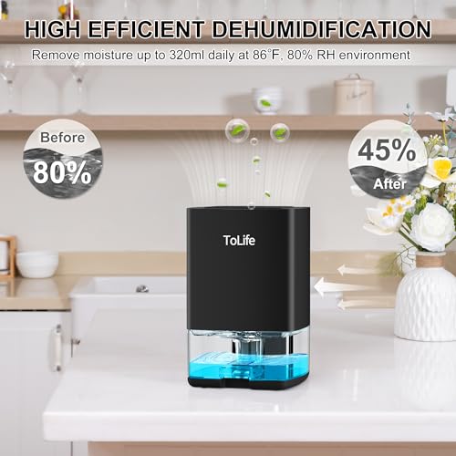 White 30 OZ Portable Small Dehumidifier with Auto-Off O805
