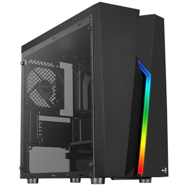 Black Mini Tower Case with Tempered Glass Side Panel R944