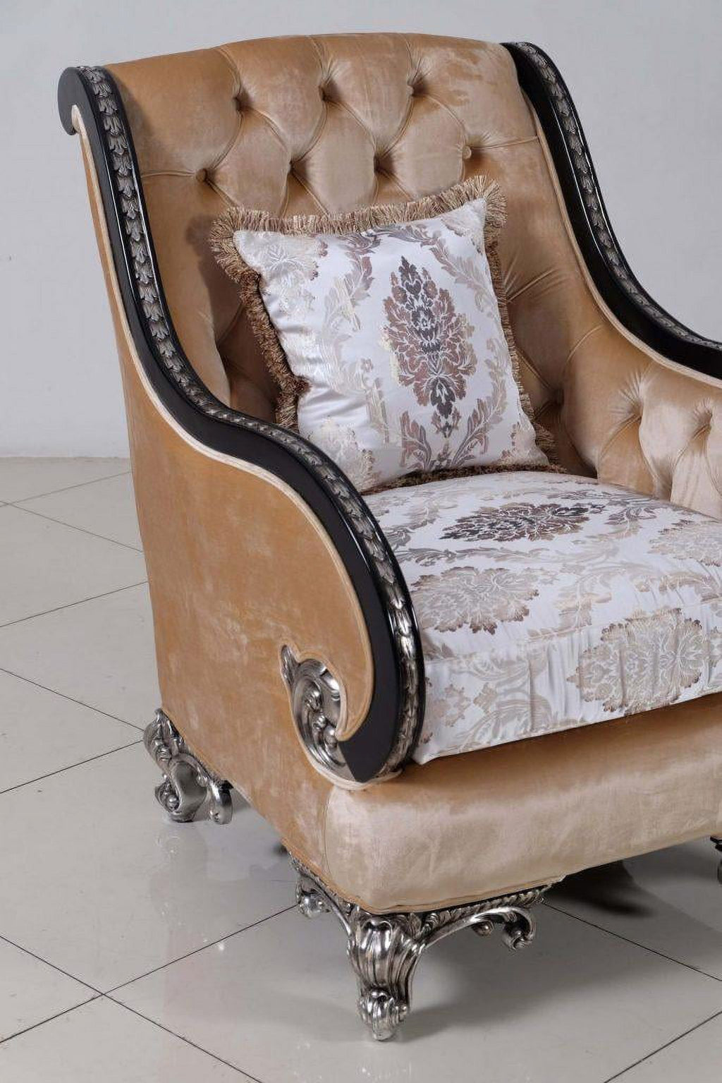 Black & Silver Wood Trim Chair Set 2 I827790