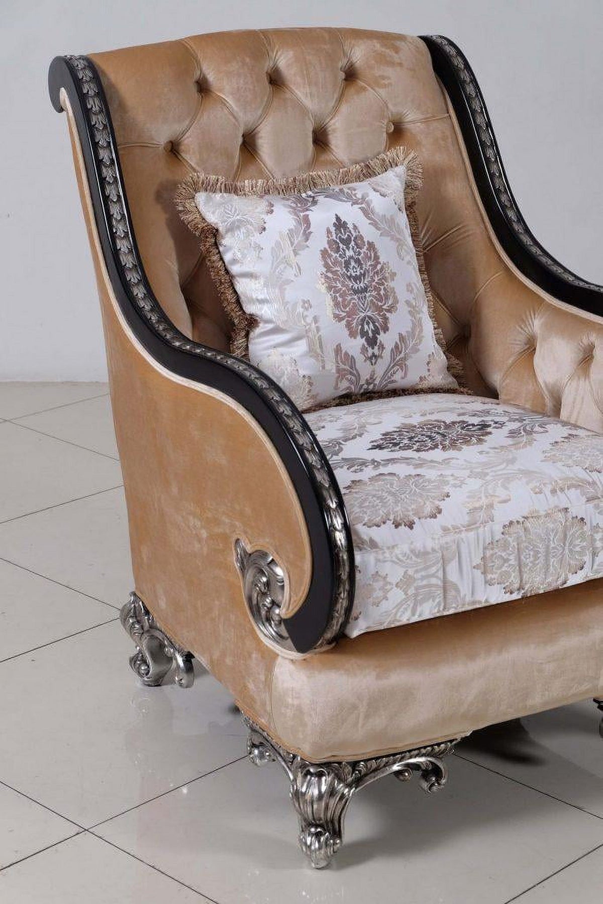 Black & Silver Wood Trim Chair Set 2 I827790