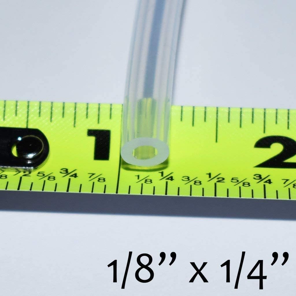 Pure Silicone Tubing 1/8" ID x 1/4" OD 500F 75 Feet Pack of 2 S725