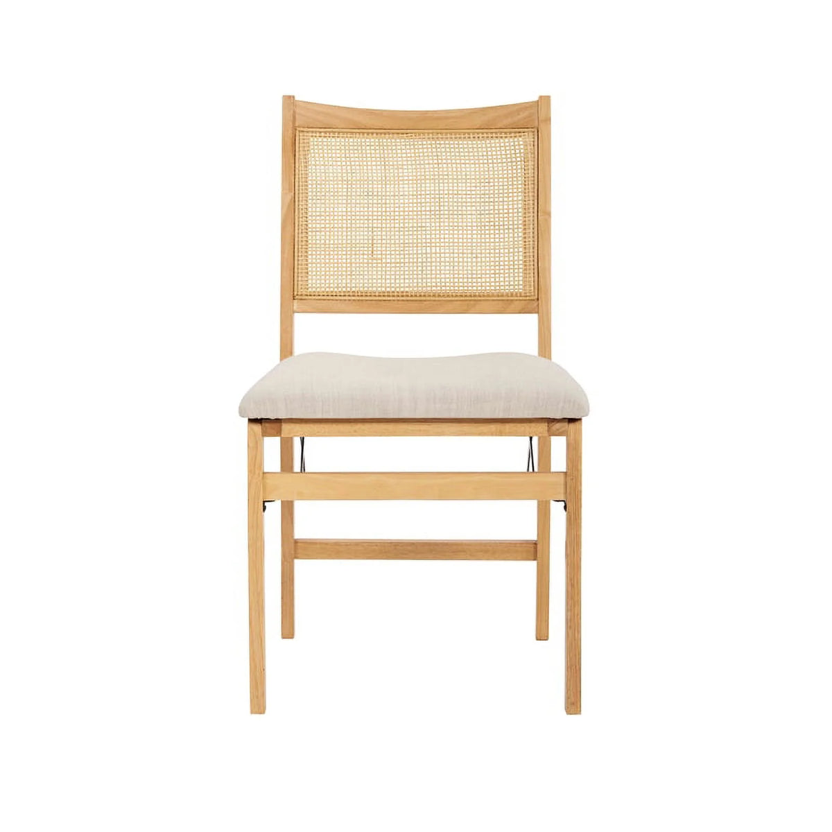 Natural Wood Folding Side Chair with Woven Cane Back U720