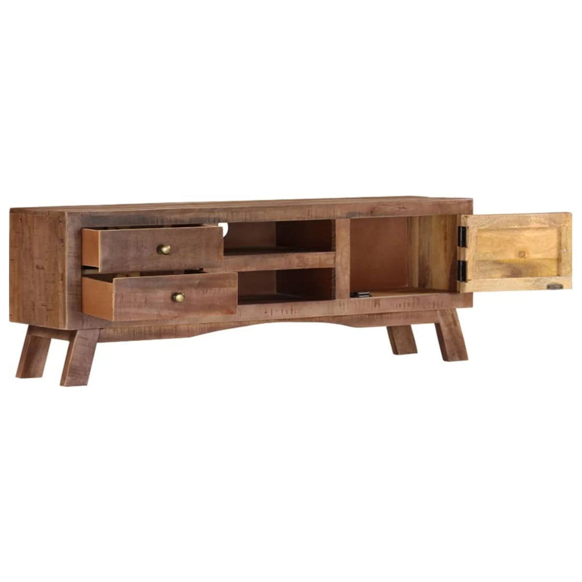 Rough Mango Wood TV Stand with 2 Drawers J5393