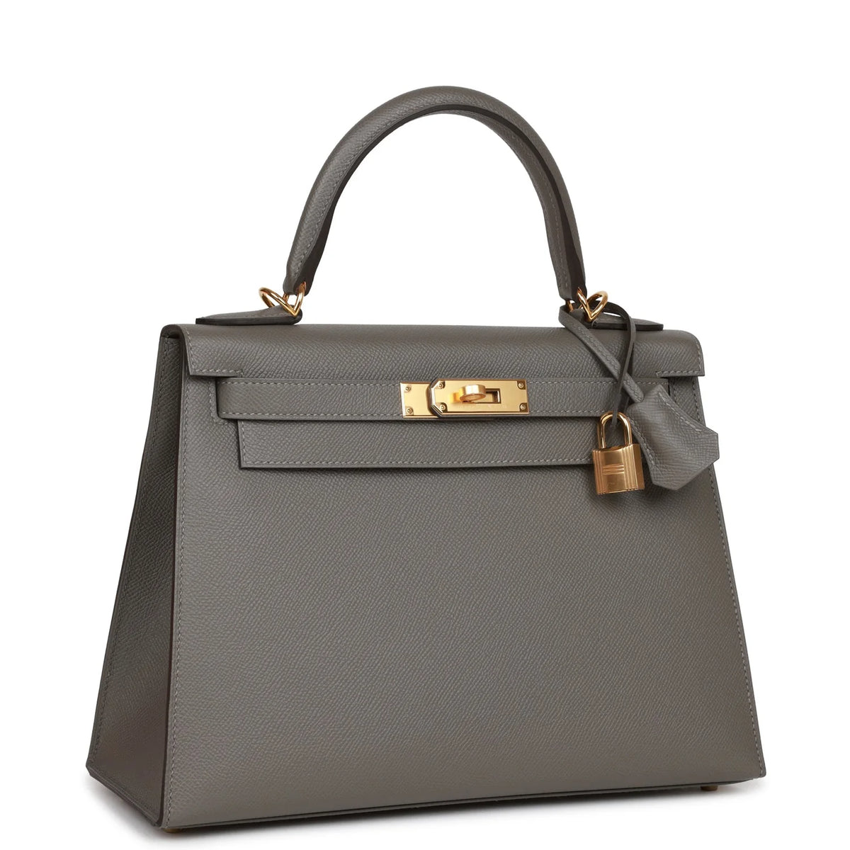 Kelly 28 Gris Meyer Epsom Handbag F9115