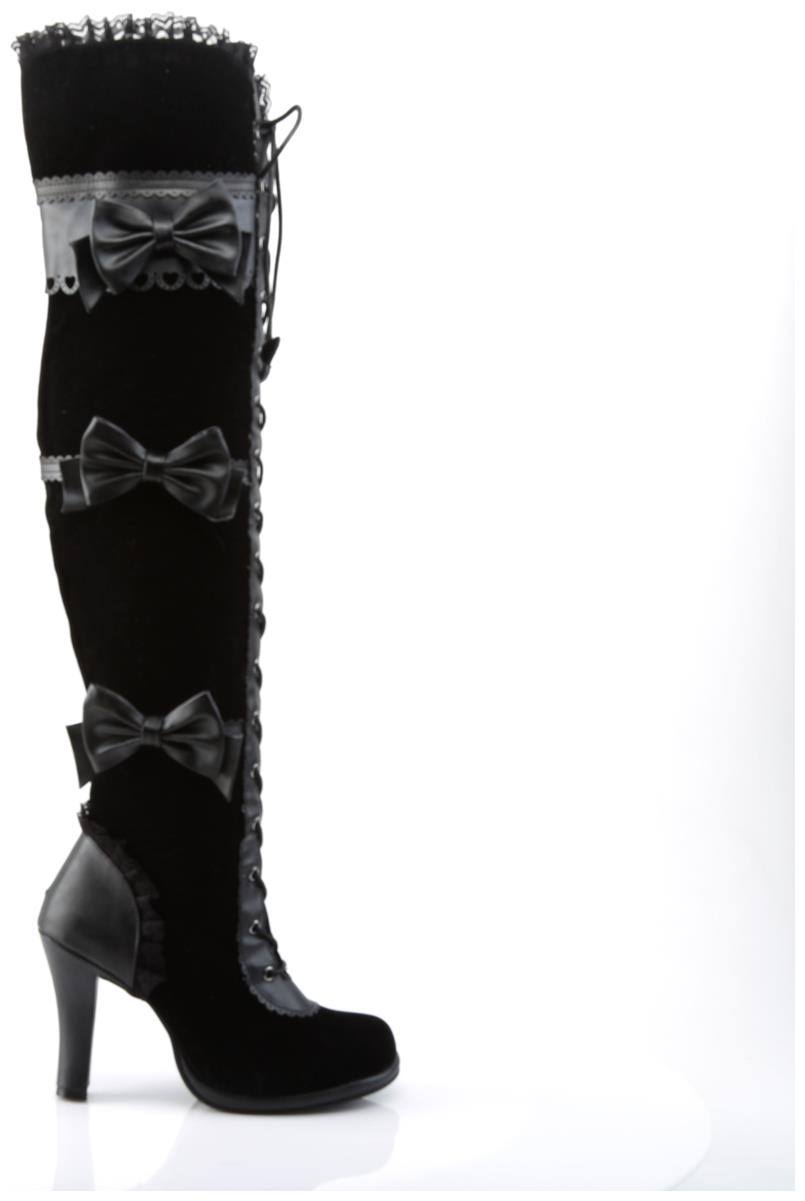 Black Vegan Leather-Velvet Glam-300 Shoes O165935