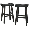 Black Wooden Saddle Stool Set of 2 T4167