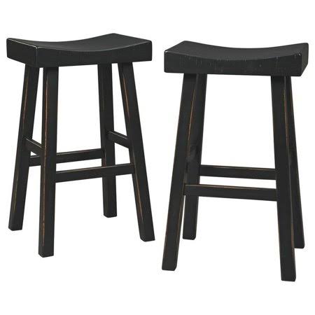Black Wooden Saddle Stool Set of 2 T4167