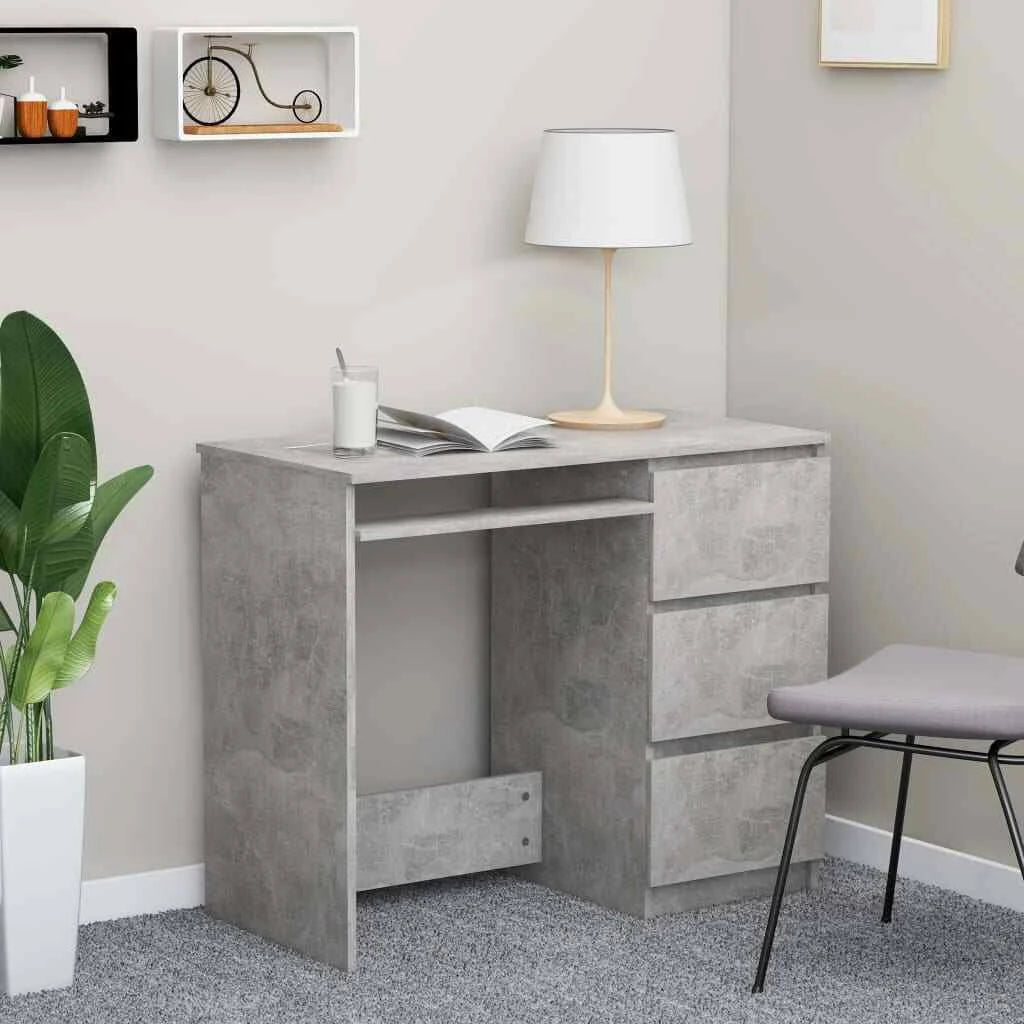 Concrete Gray Chipboard Desk E222129