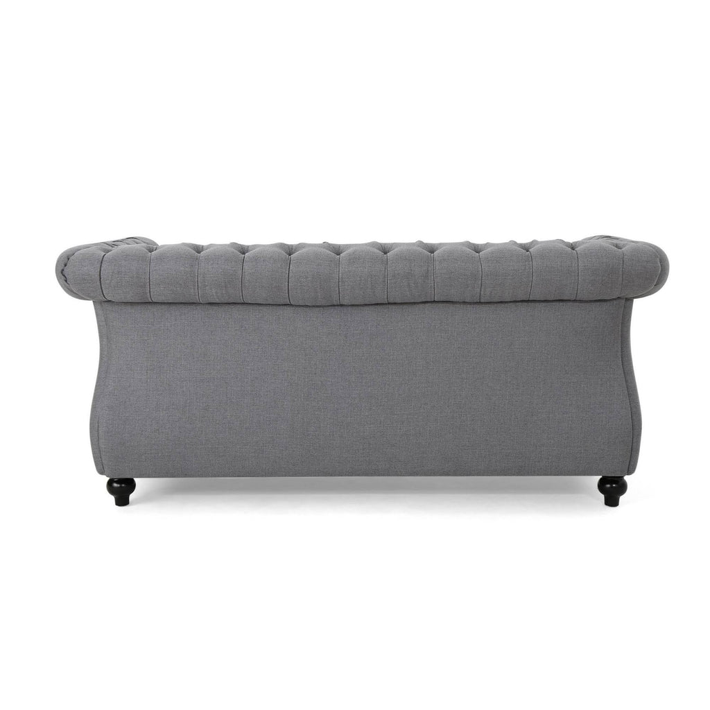Dark Gray Green Chesterfield Loveseat Sofa M137