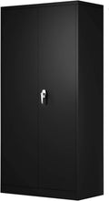 Black Steel Storage Cabinet with 4 Adjustable Shelves and Lockable Doors O3621