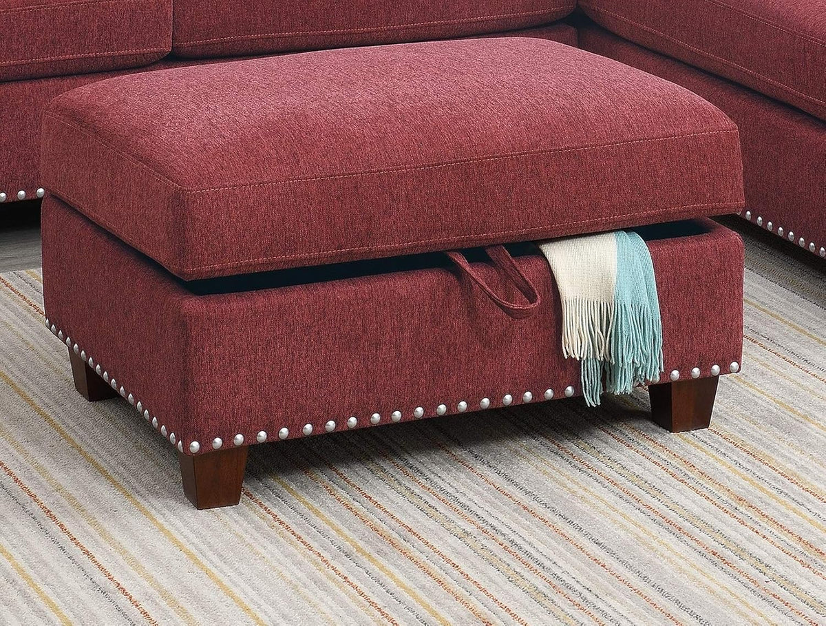 Red Velvet Sectional Sofa V462238