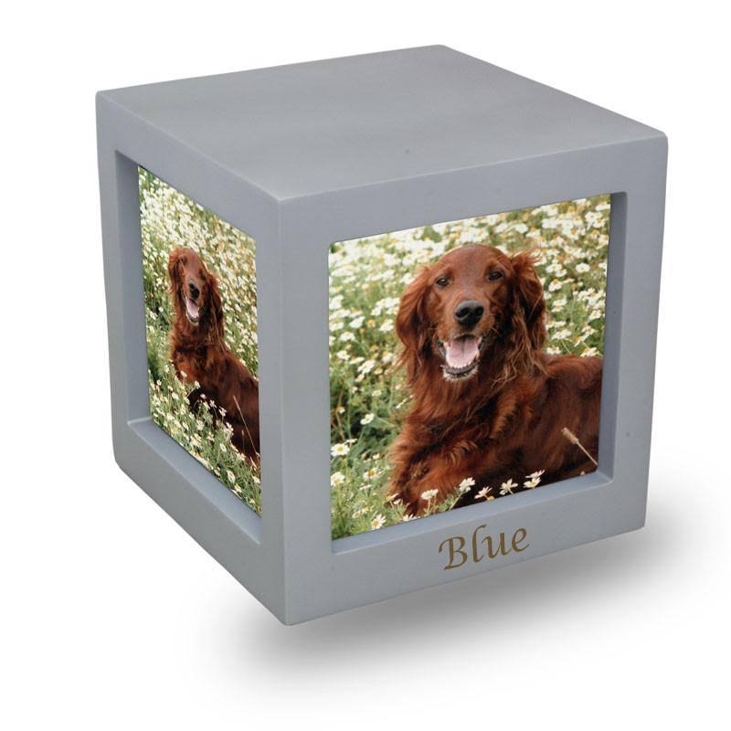 Medium Wood Memorial Urn with Silver Photo Frame H9429
