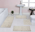 100% Cotton Tufted Bath Rugs, 4 Piece Set with Runner, Ivory V141720