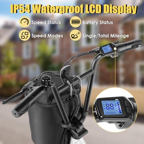 500Wh Battery 30 Miles Range 20" Fat Tire 20 MPH Top Speed Foldable Electric Scooter E17616