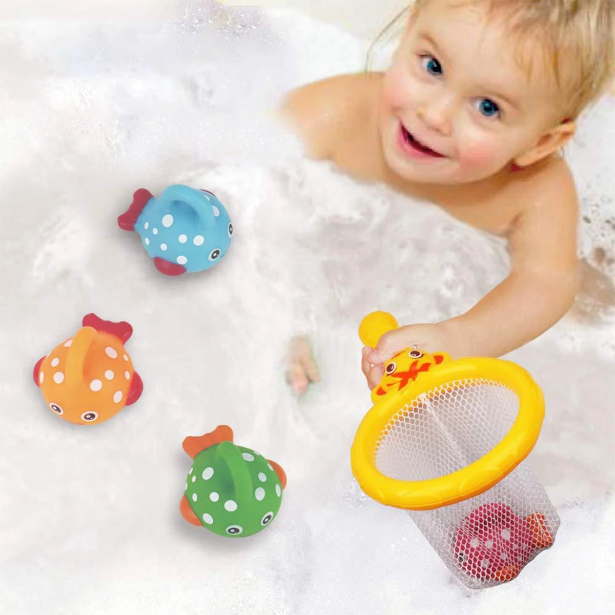Bath Toys Fishing Games Swimming Whales Water Table Pool Bath Bathtub Tub Toy For Toddlers Baby Kids Infant Girls Boys Bathroom Fish Set Age 18months And Up K1782