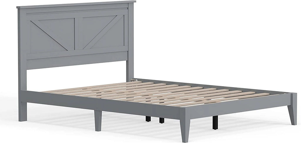 Queen Solid Wood Platform Bed Y41614