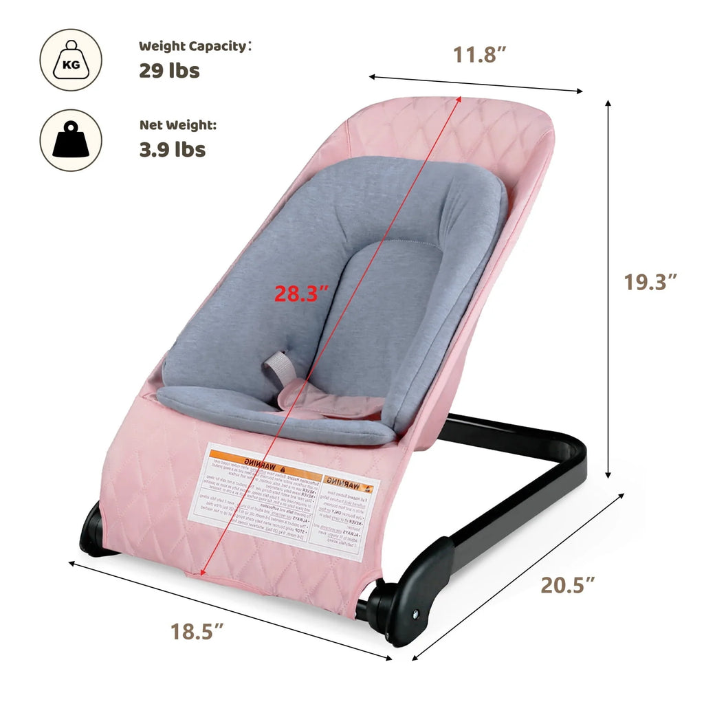 Baby Bouncer 3 in 1 Folding Rocker Seat Grey H15774