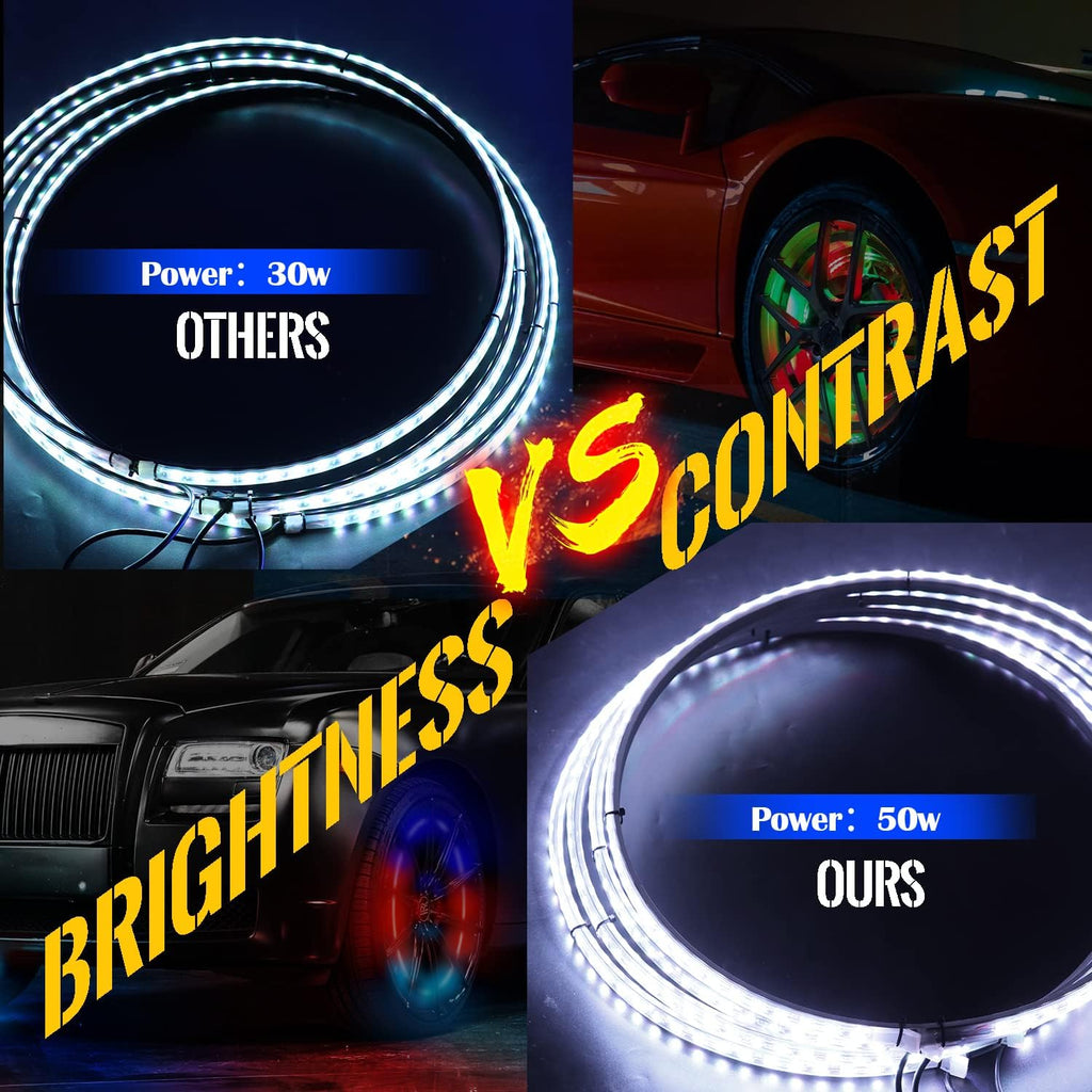 15.5 inch Single Row Wheel Ring Light Kit with Turn Signal and Braking Function 4PCS W159