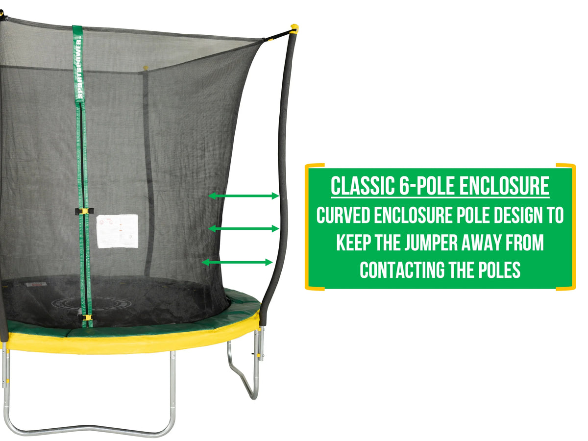 Green/Yellow Trampoline with Safety Enclosure A62363