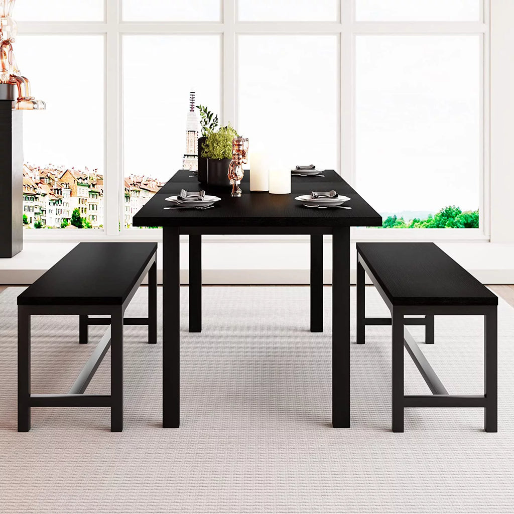 Space Saving Extendable Dining Table Set with Benches I7132