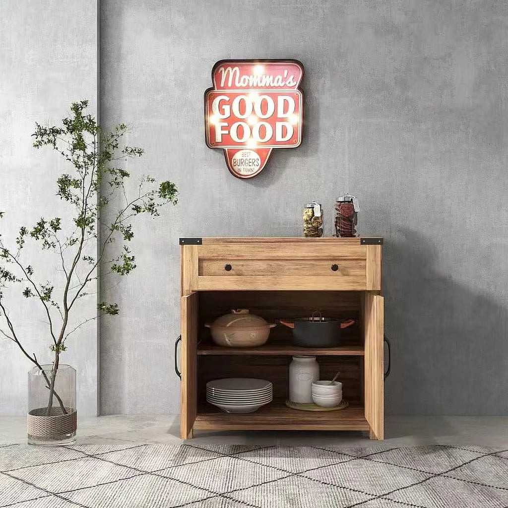 Rustic Accent Cabinet with Drawers and Doors 30 Inch Y586292