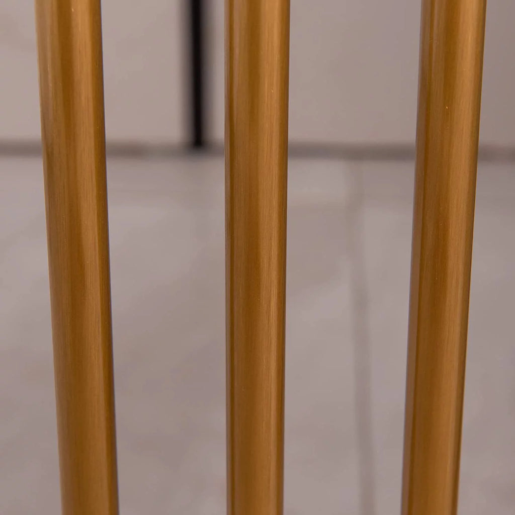 Round End Table with Golden Stainless Steel Frame Y7687