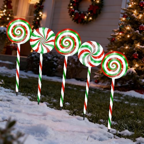 5 Pack Solar Powered Christmas Pathway Lights M210477