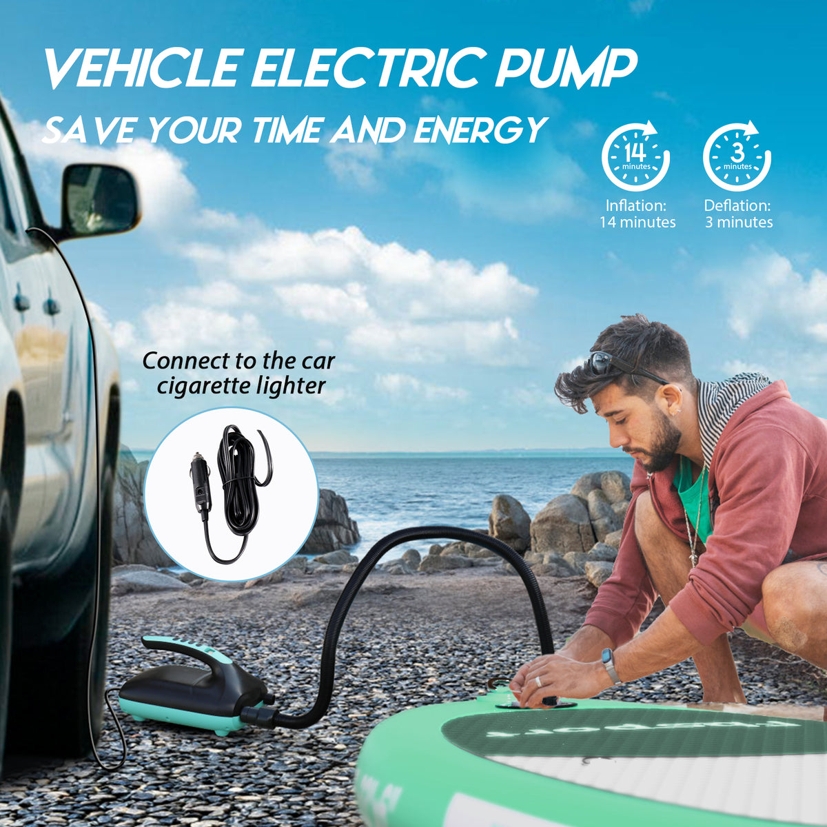 Inflatable Electric Paddle Board 11' Length with Electric Pump I621