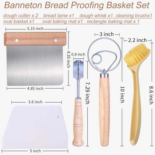 Set of 8 Oval Rattan Bread Proofing Basket K63339