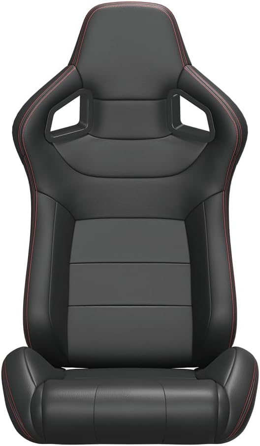 Red Stitch PVC Leather Racing Seats U5875