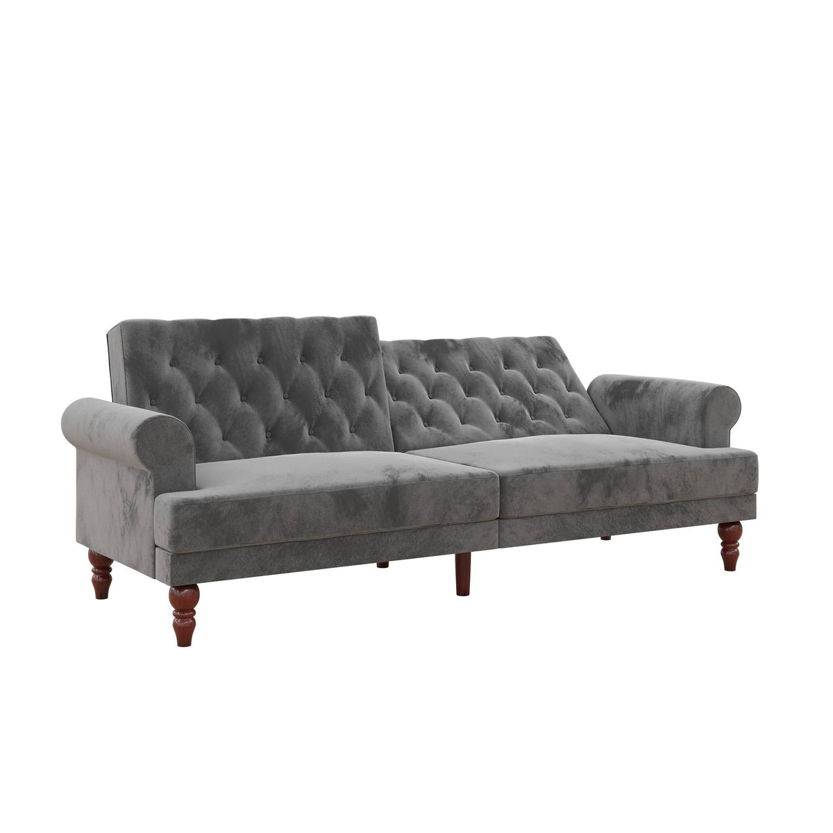 Ivory Velvet Convertible Futon U458236
