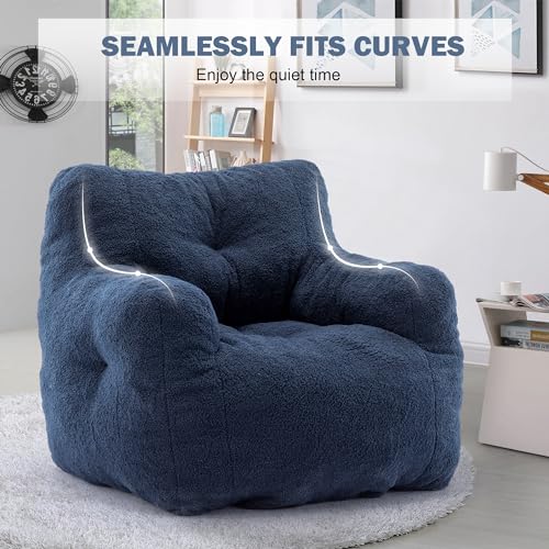 3FT Teddy Fabric Bean Bag Chair with Filler B59315