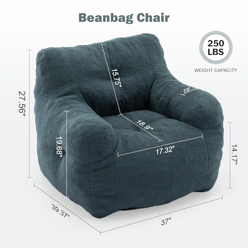 3FT Teddy Fabric Bean Bag Chair with Filler B59315