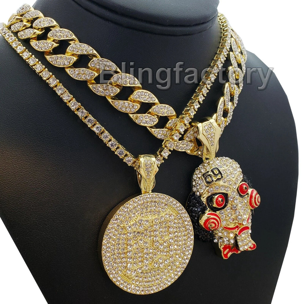 18" Full Iced Cuban Choker Chain Necklace N828979