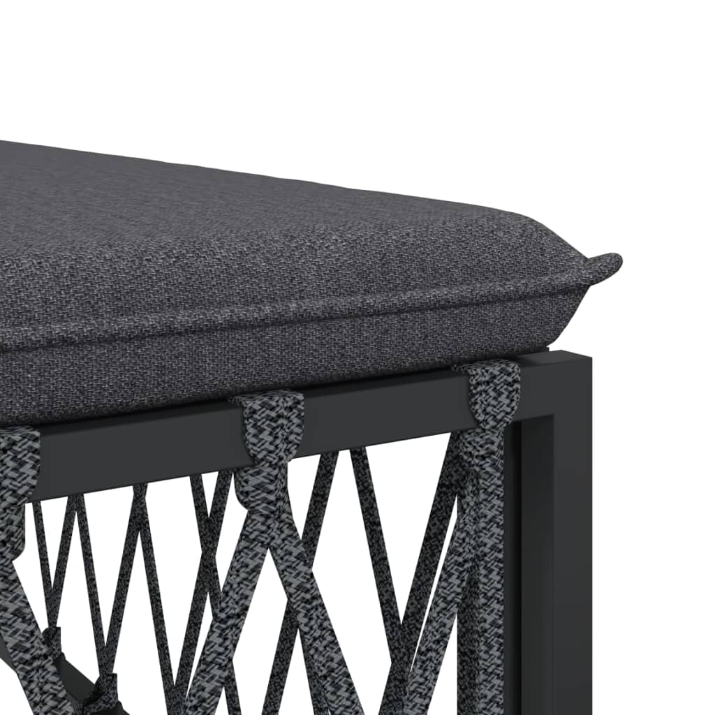 4 Piece Patio Set with Cushions Anthracite Steel G999608