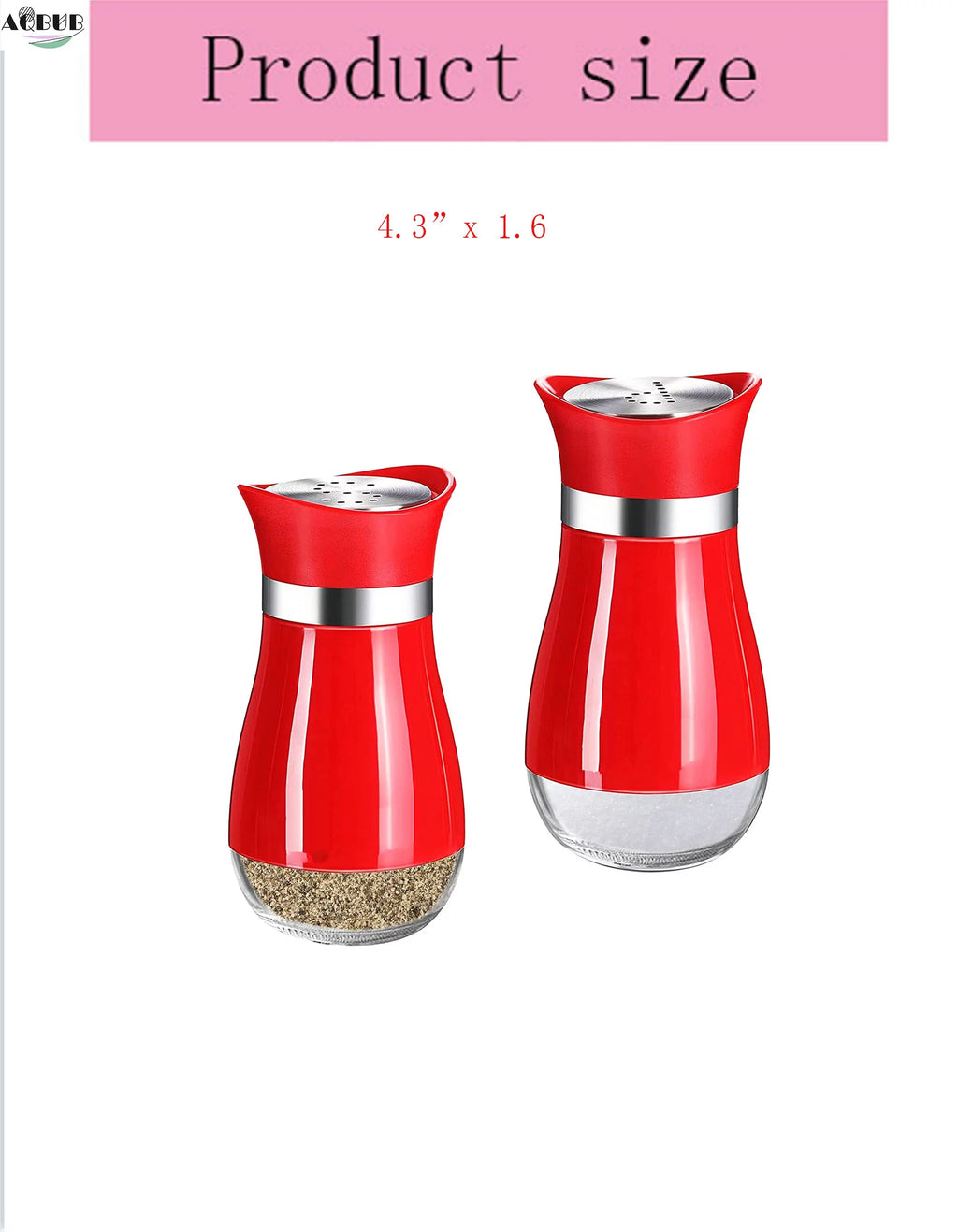 4 oz Glass Salt and Pepper Bottle Set with Stainless Steel Lid E787