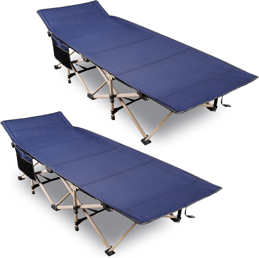 Blue Gray Green Extra Wide Folding Camping Cot I536599