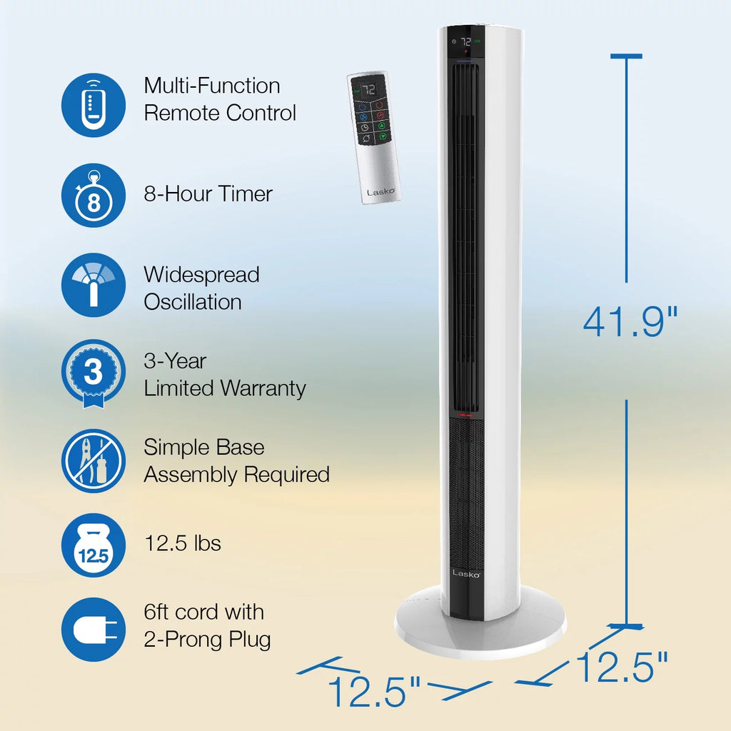 1500W Tower Fan & Space Heater with Timer and Remote P1387