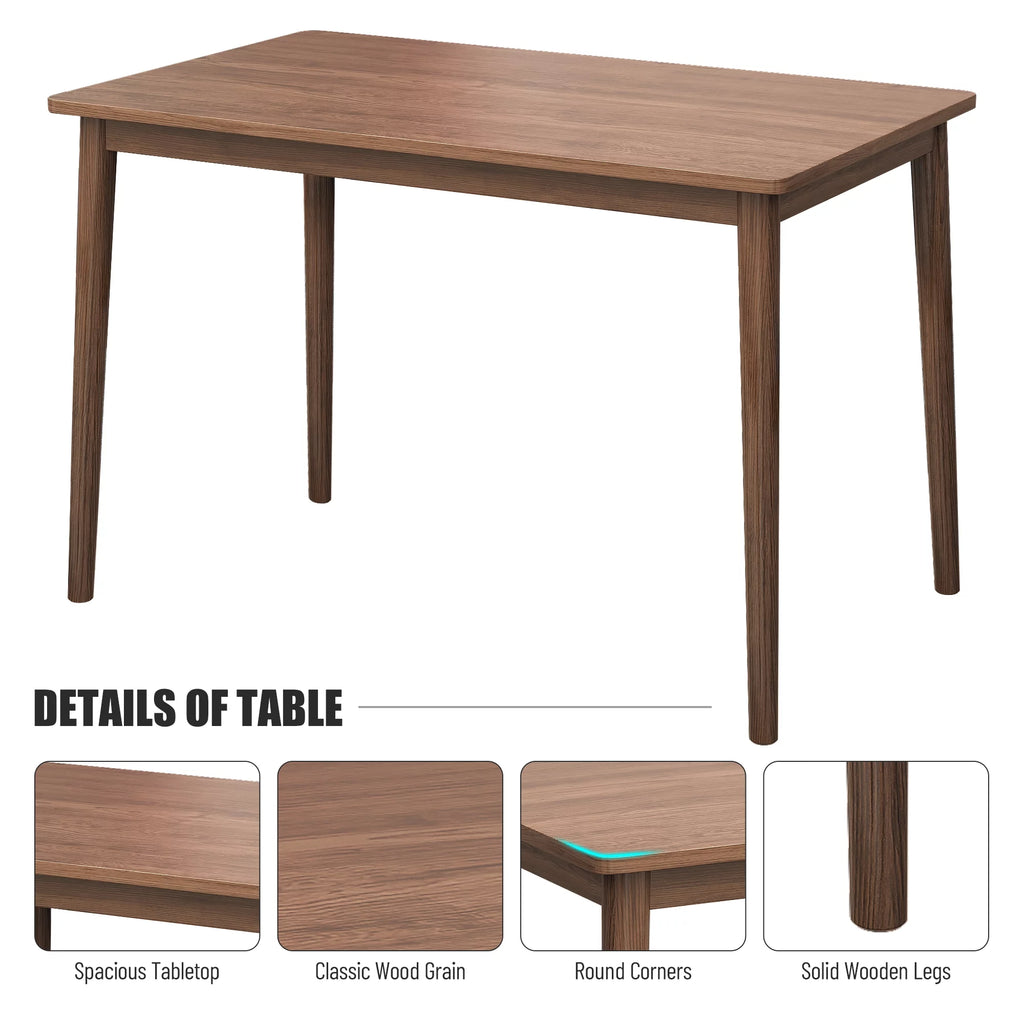 Grey Rubber wood Dining Table Set with 2 Benches and 2 Chairs W270