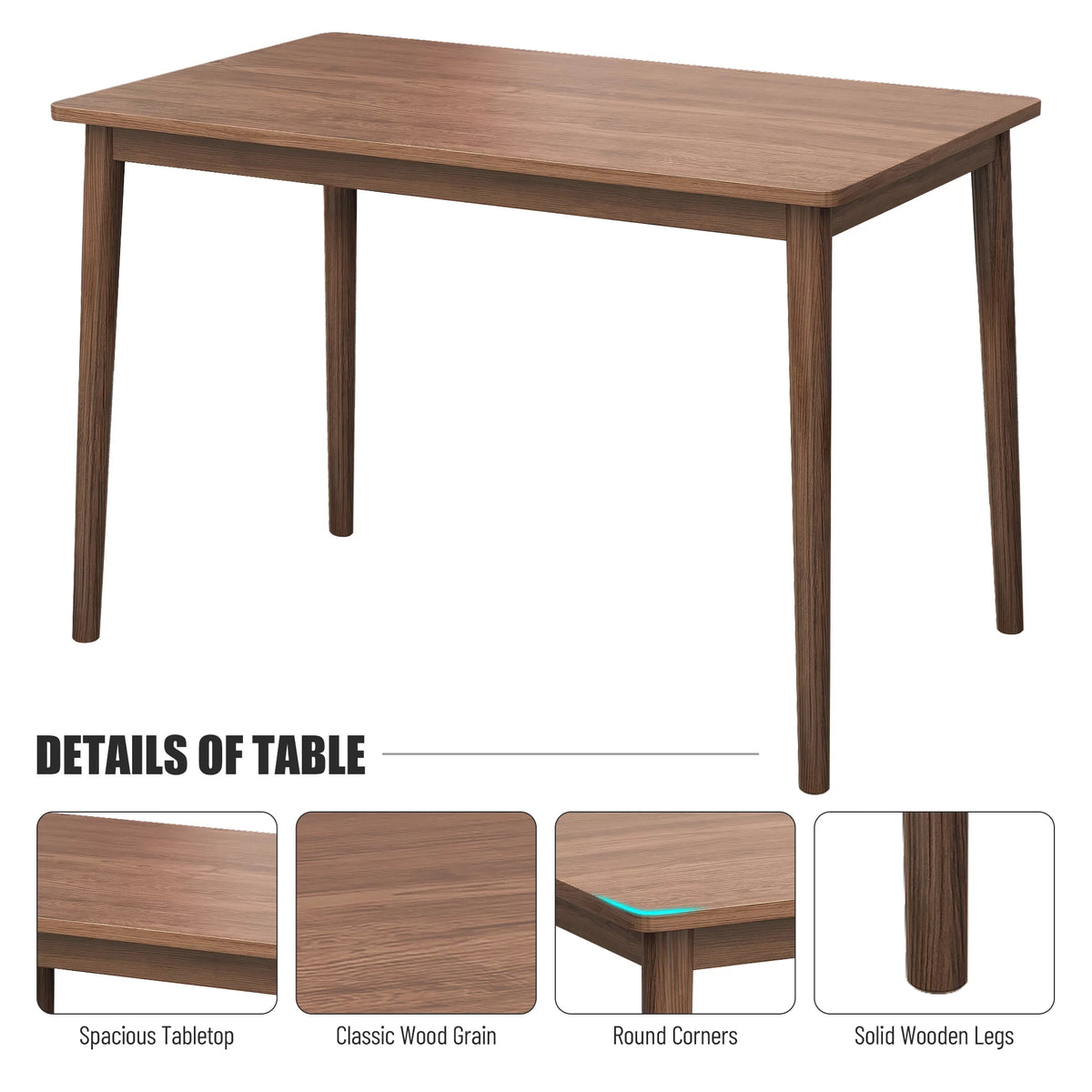 Grey Rubber wood Dining Table Set with 2 Benches and 2 Chairs W270