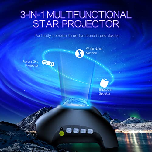 Aurora Projector with 33 Light Effects, LED Star Projector, Remote Control, Bluetooth Speaker P98057