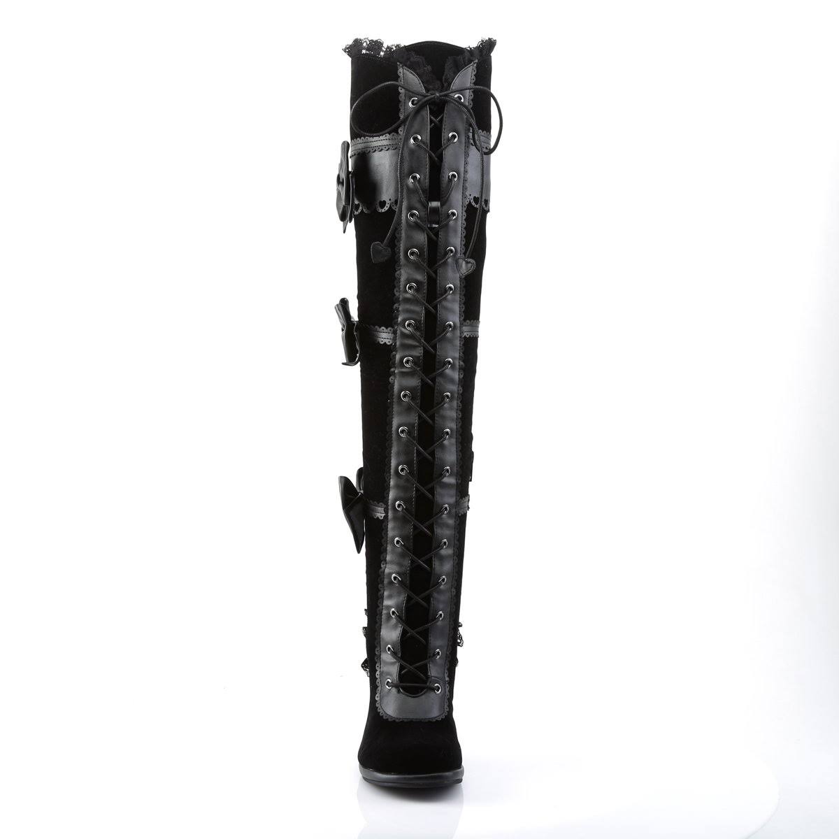 Black Vegan Leather-Velvet Glam-300 Shoes O165935